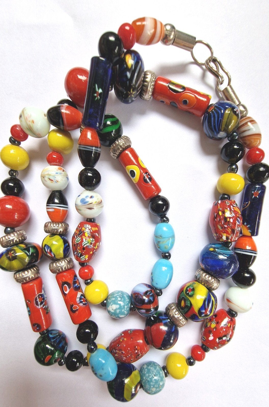 Zeer lange ketting, millefiori kralen., Ophalen of Verzenden, Overige materialen