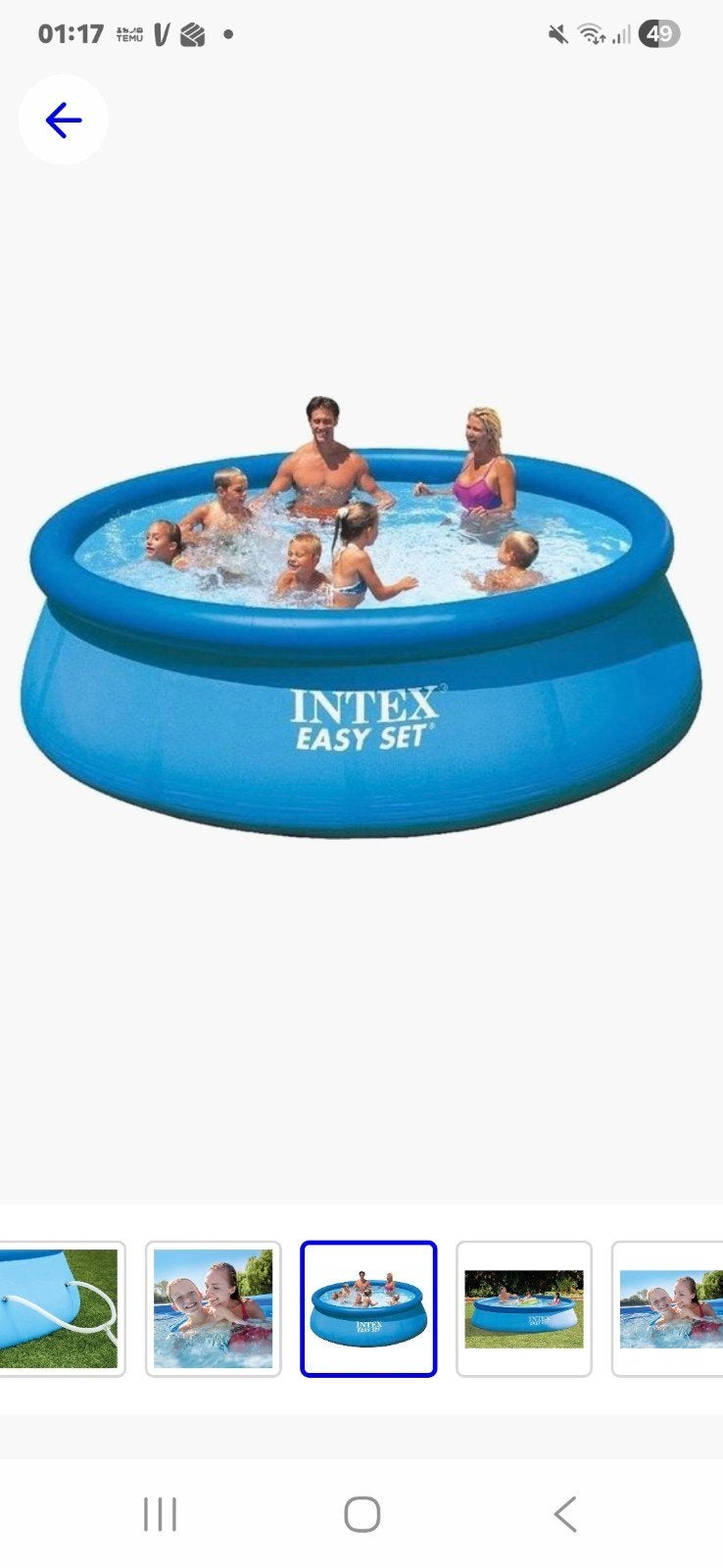Zwembad intex easy set 366 cm, Ophalen, Minder dan 80 cm, Rond, Opzetzwembad