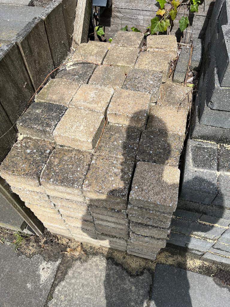 Stenen sierbestrating, Tuin en Terras, Tegels en Klinkers, Ophalen, Gebruikt, Beton, Klinkers