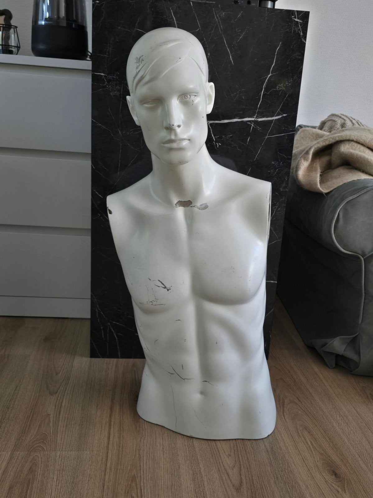 Witte Mannequin Torso Man Etalagepop voor Kleding Display, Ophalen, Paspop
