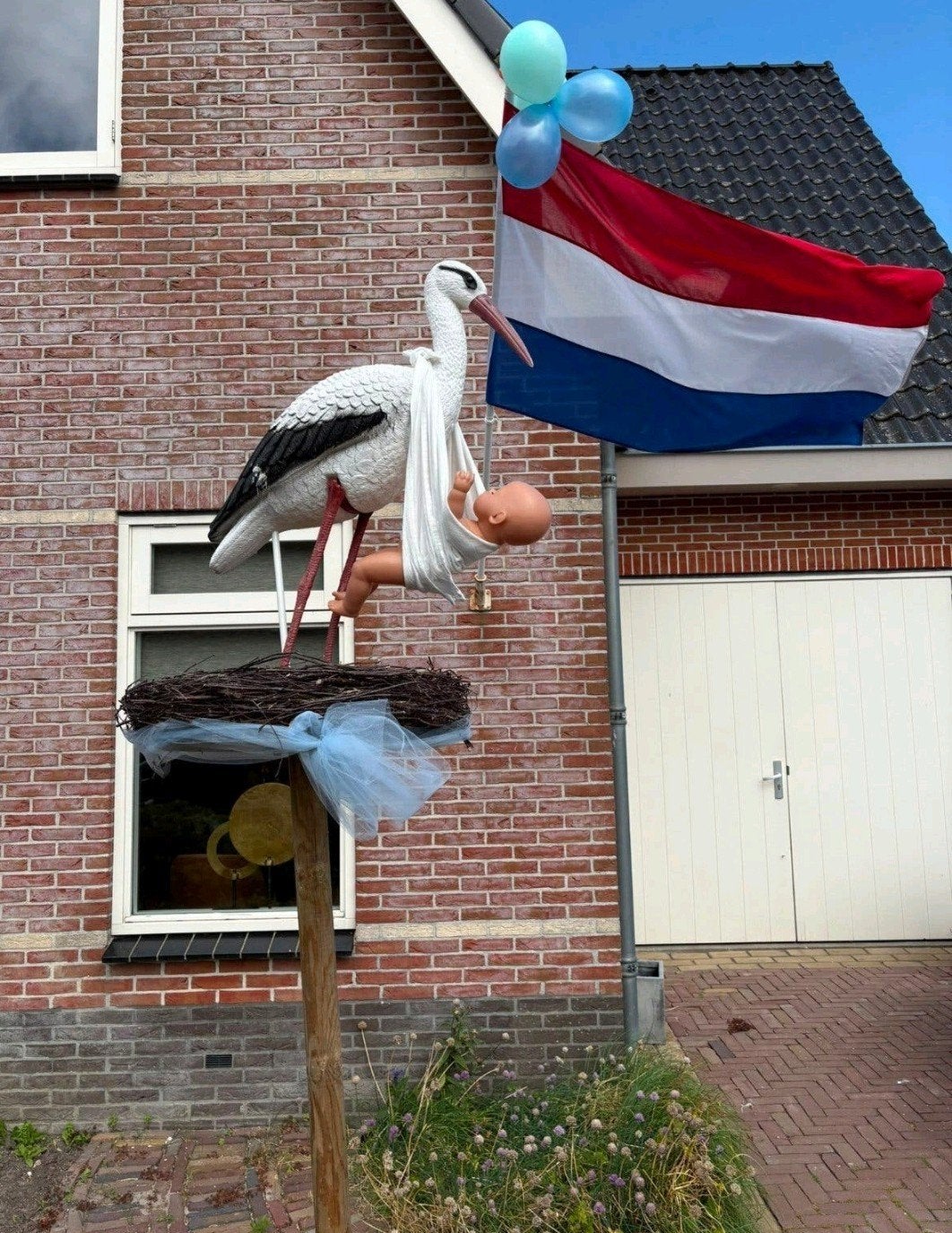 Geboorte ooievaar op nest (te huur), Ophalen, Zo goed als nieuw