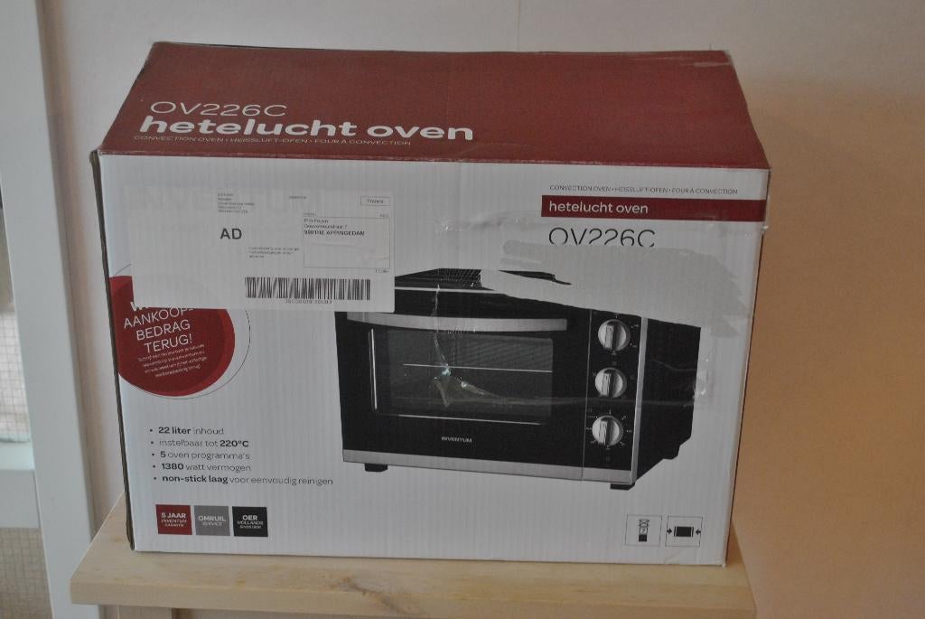 Oven, Inventum, Hetelucht, Minder dan 45 cm, Gebruikt, Oven, Hete lucht