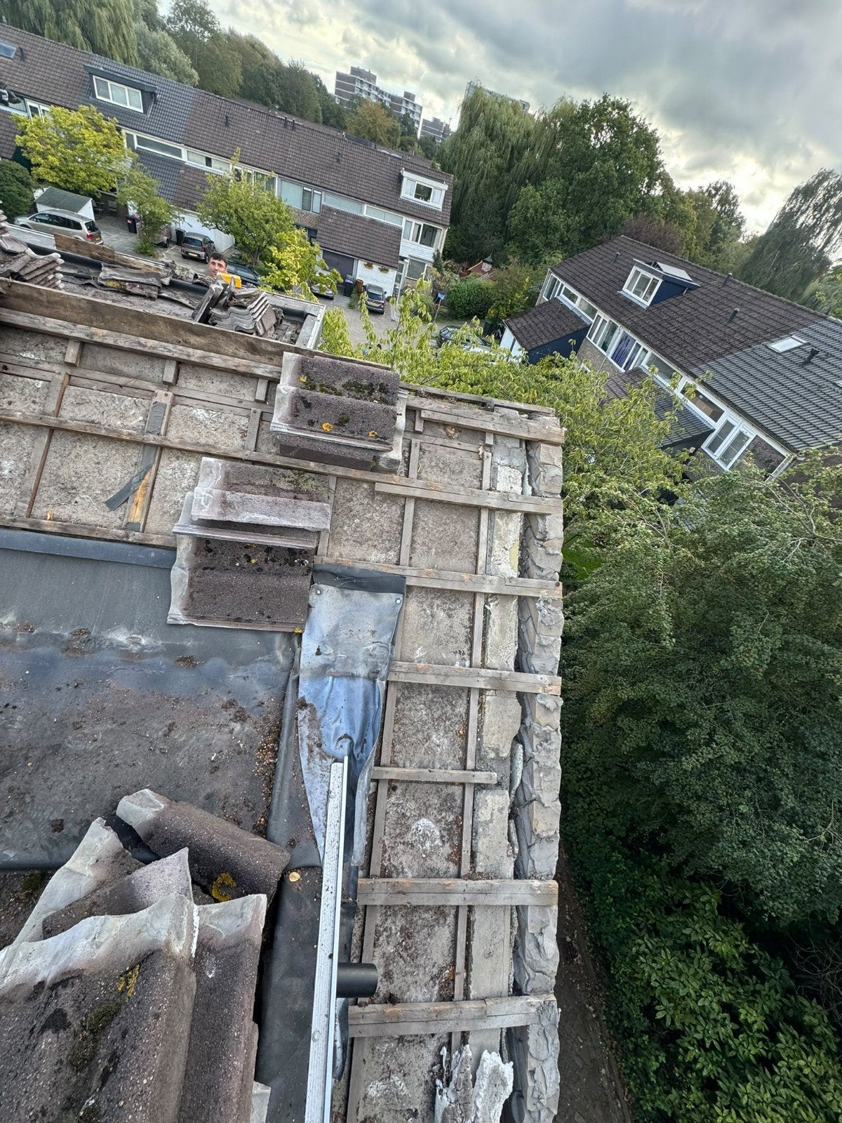 dakdekker pannendak bitumen dak, Gebruikt, Steen of Klei, Ophalen of Verzenden, Minder dan 5 m²