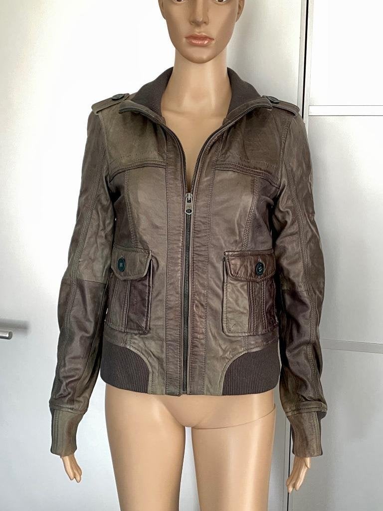 i568 EDC maat S=36 echt-leren jasje jack blazer colbert leer, Kleding | Dames, Ophalen of Verzenden, Zo goed als nieuw, Jasje
