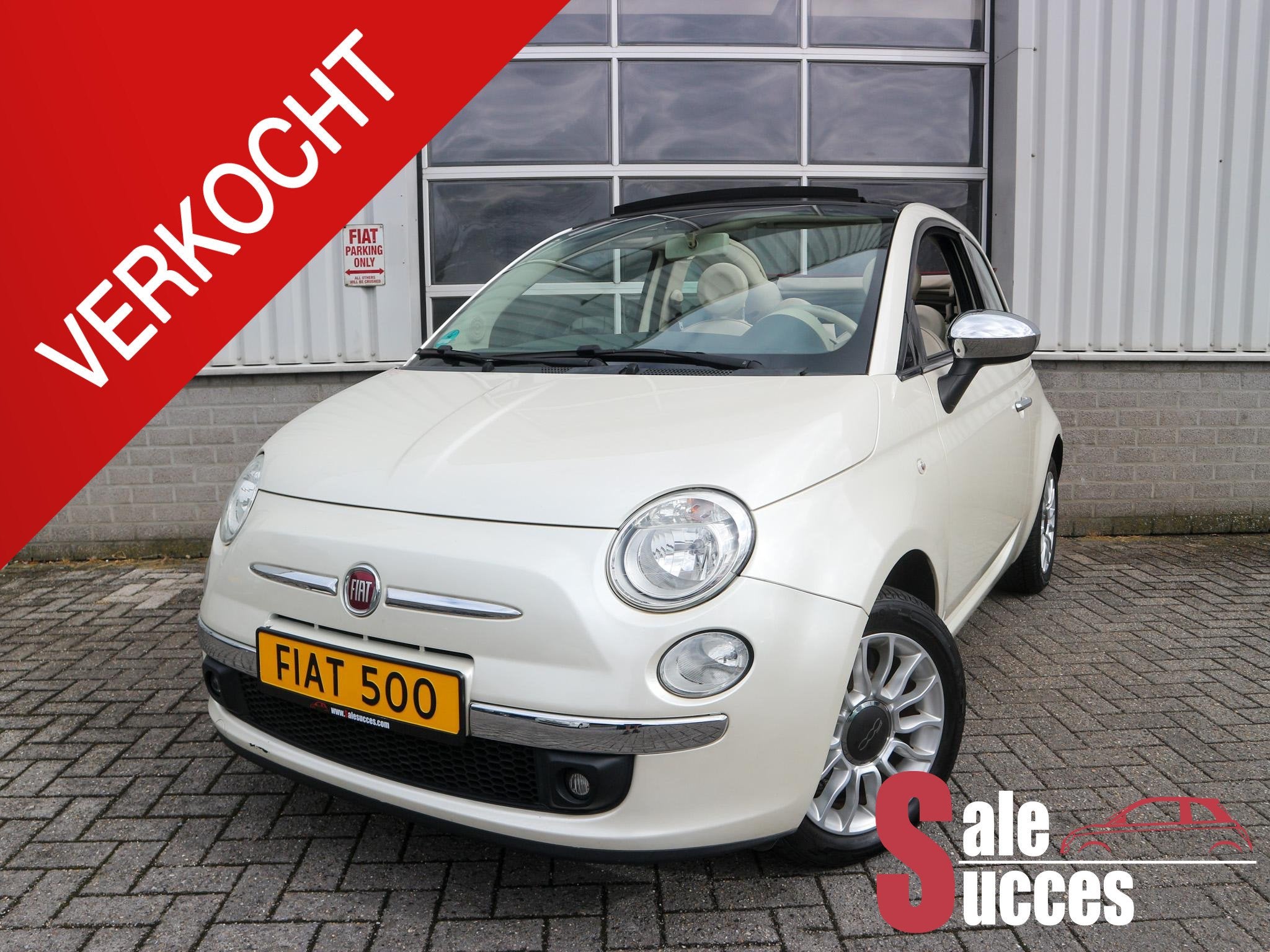 Fiat 500 C 1.2 Lounge Parelmoer | Parkeersensoren, Auto's, Euro 5, Stof, Gebruikt, 4 cilinders