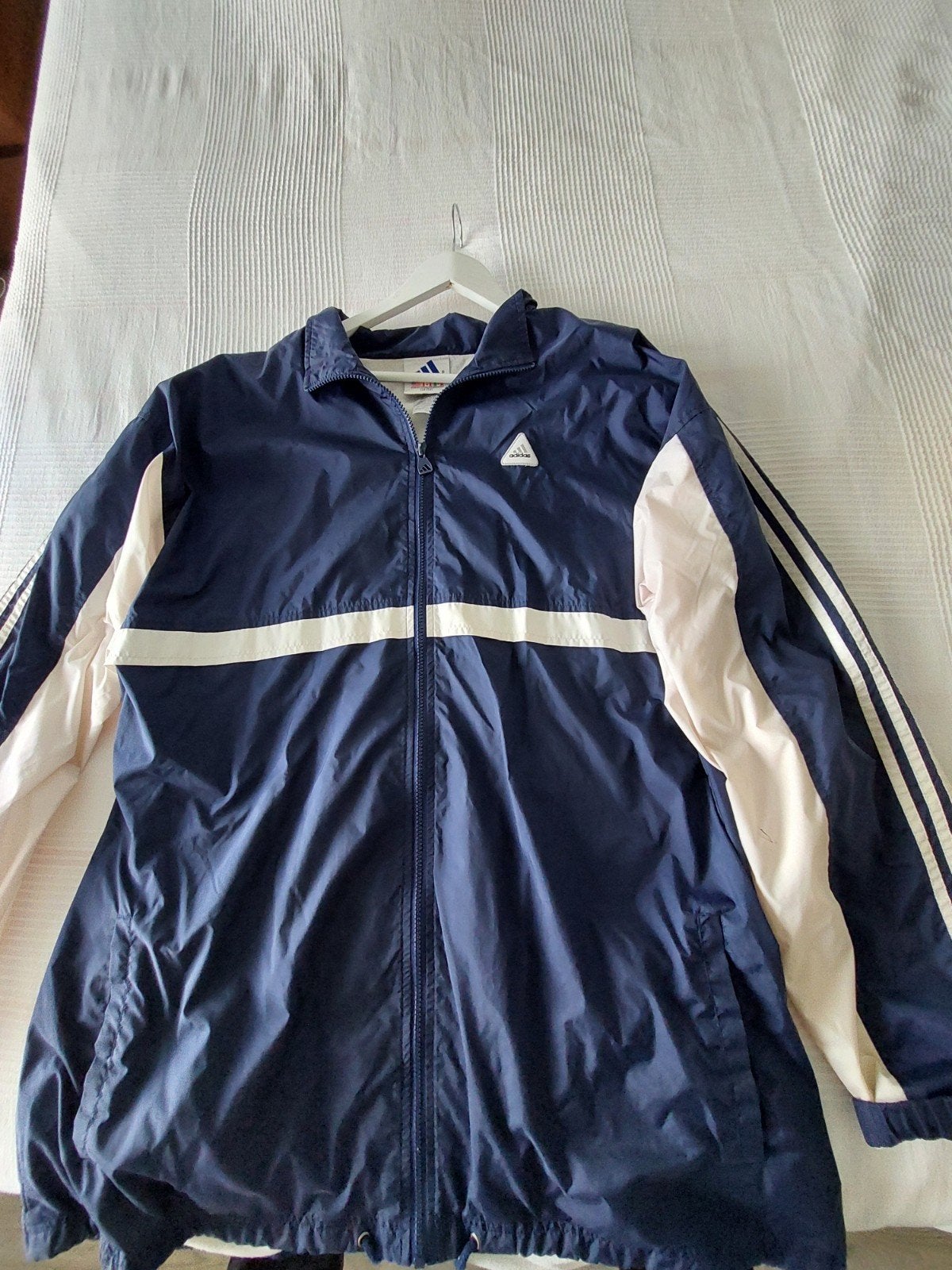 ADIDAS Vintage wind/ regen jack XL, Blauw, Maat 56/58 (XL), Ophalen of Verzenden, Adidas