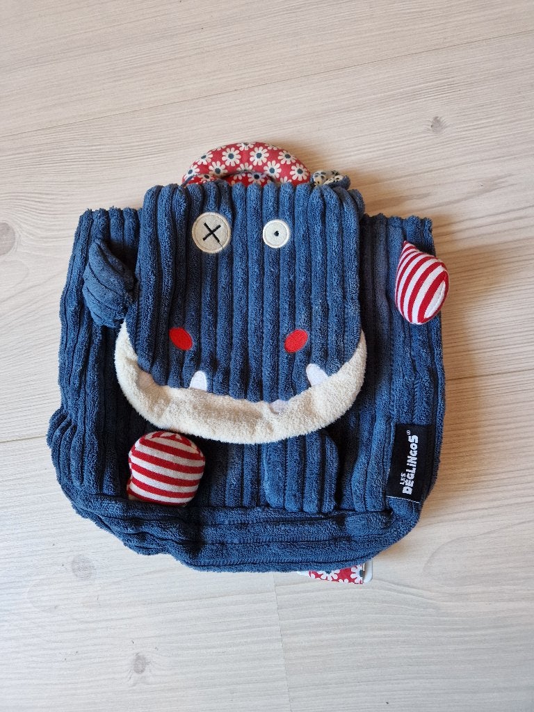 NIEUW blauw nijlpaard rugzakje / schooltasje Les Deglingos, Blauw, Nieuw, Les Deglingos, Ophalen of Verzenden