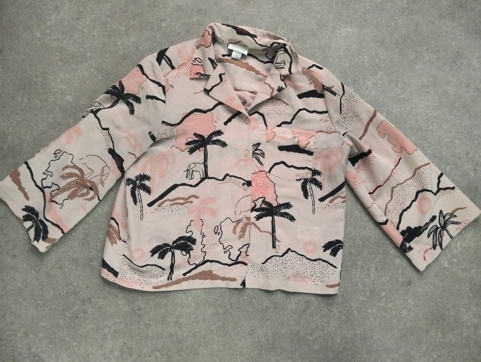 Monkl blouse met tropische print, maat M, Maat 38/40 (M), Monkl, Ophalen of Verzenden, Lange mouw