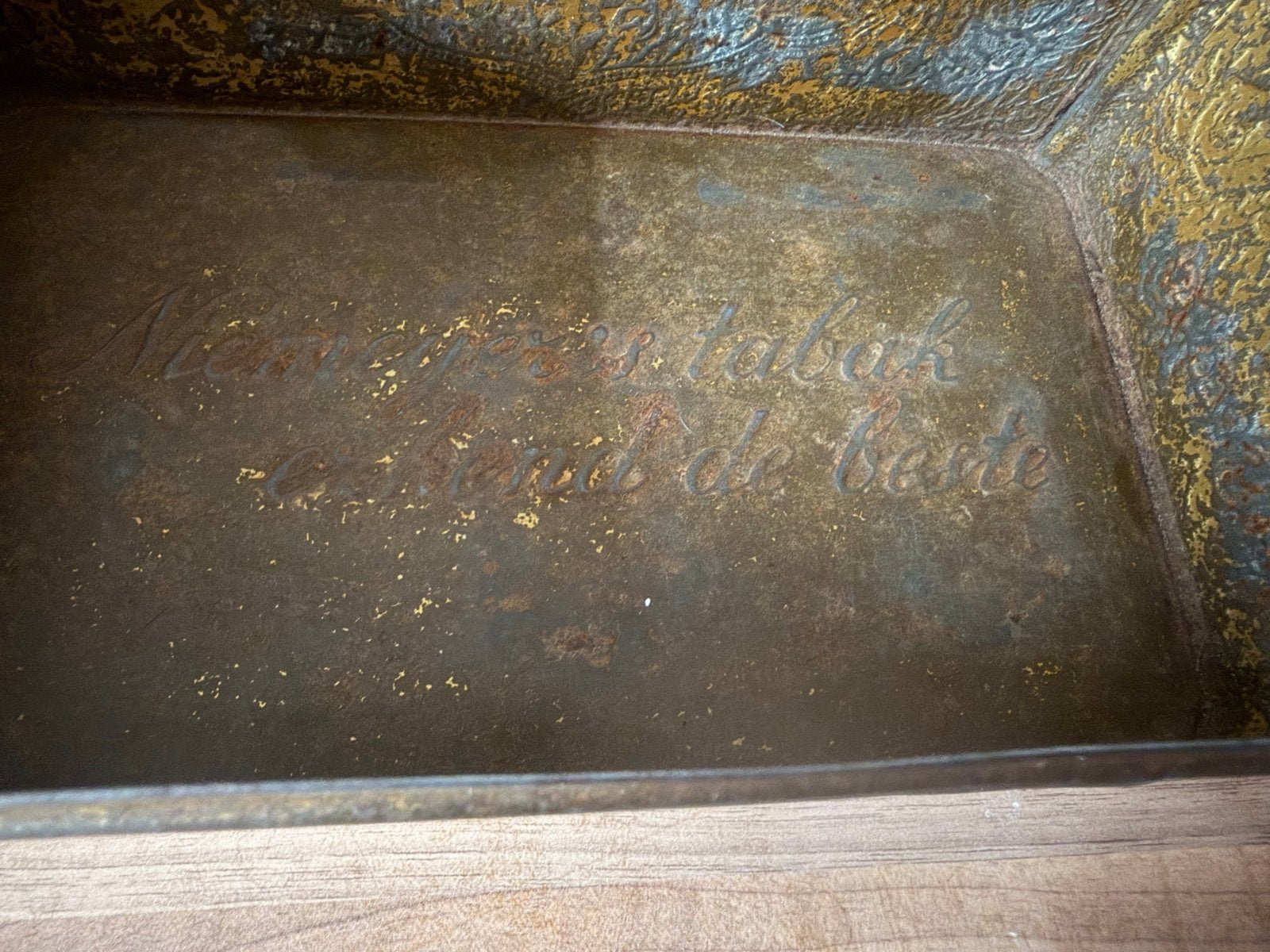 Vintage Niemeijer's Tabak Blik Groningen, Oosters Reliëf, Ophalen of Verzenden