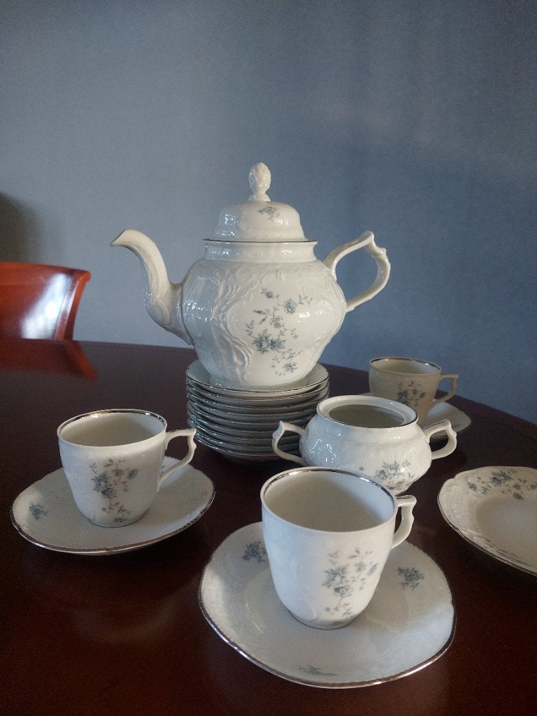 Rosenthal Sansoucci wit serviesgoed met zilveren randje, Ophalen of Verzenden