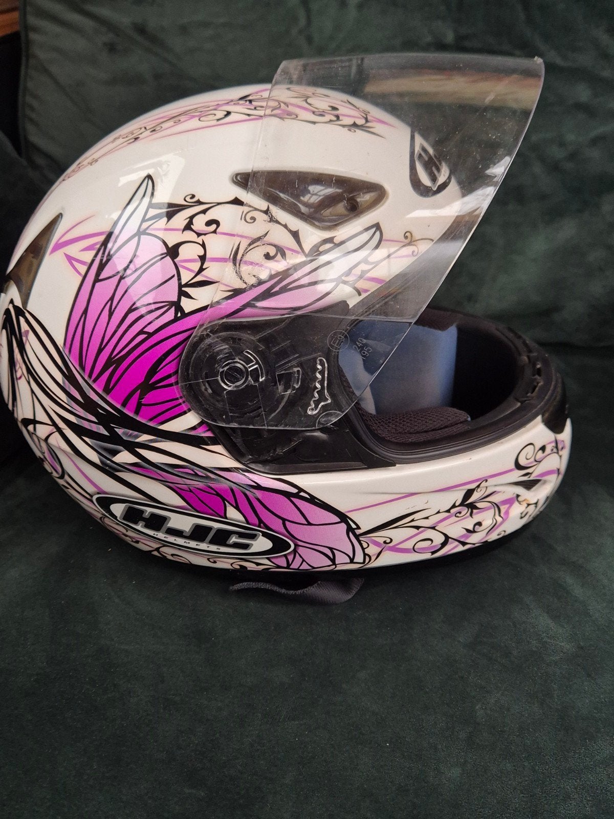 HJC CS-14 Integraalhelm - Maat M (58cm) - Wit/Paars, Motoren, Kleding | Motorhelmen, M, Dames, HJC, Ophalen of Verzenden
