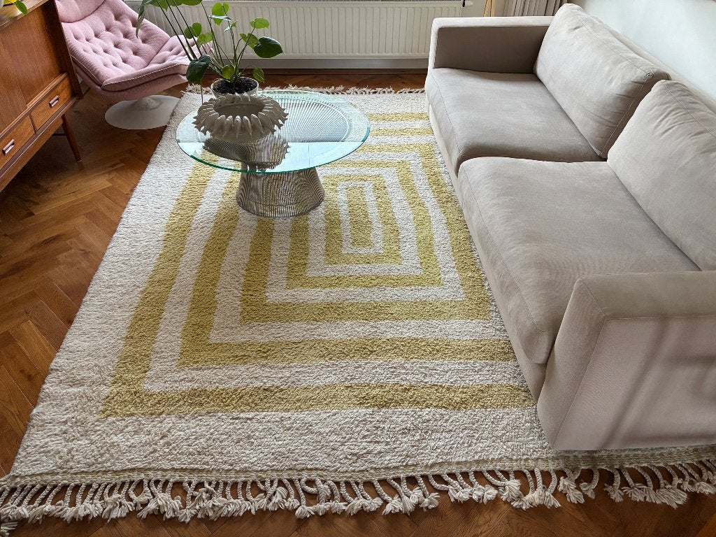 Berber Marokkaans kleed, Gebruikt, Eclectric, Beige, 200 cm of meer
