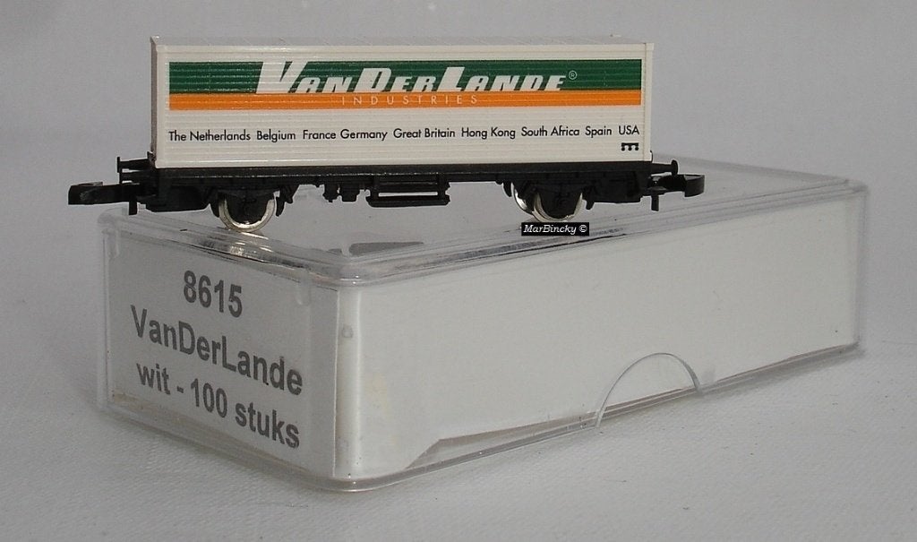 Märklin Z 8615 VanDerLande Industries Containerwagen wit (A), Gelijkstroom, Ophalen of Verzenden, Märklin, Nieuw