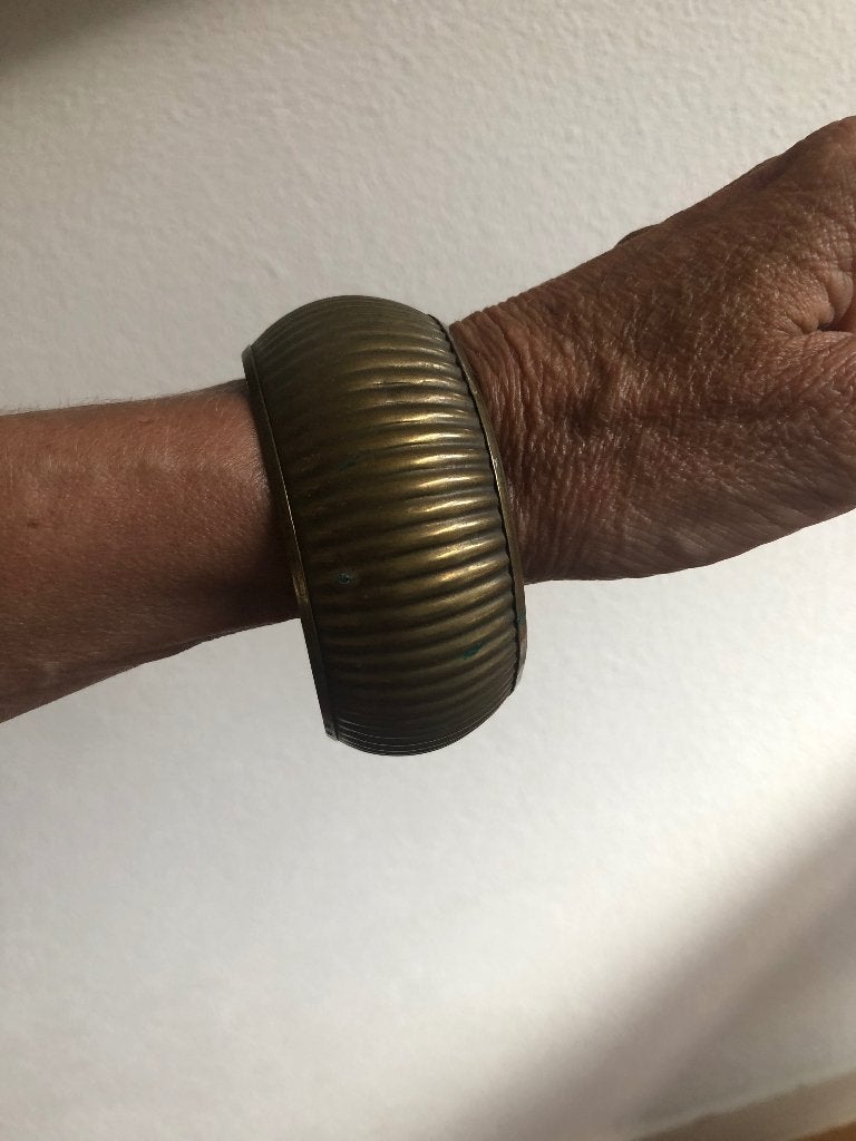 Vintage bronzen manchet armband (5 cm) Egyptische stijl, Sieraden, Tassen en Uiterlijk, Armbanden, Ophalen of Verzenden, Gebruikt