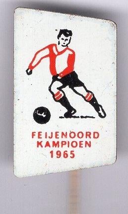 Feijenoord kampioen 1965 blik speldje ( Y_050 ), Verzamelen, Speldjes, Pins en Buttons, Zo goed als nieuw, Speldje of Pin, Sport