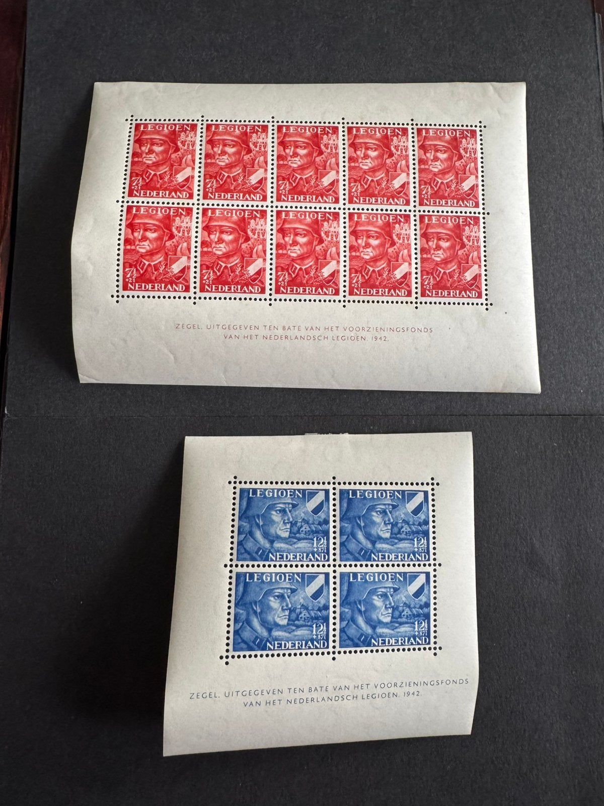 1942 Legioenblokken met plaatfouten NVPH nr V402-403 ongest, Postzegels en Munten, Postzegels | Nederland, Na 1940, Verzenden
