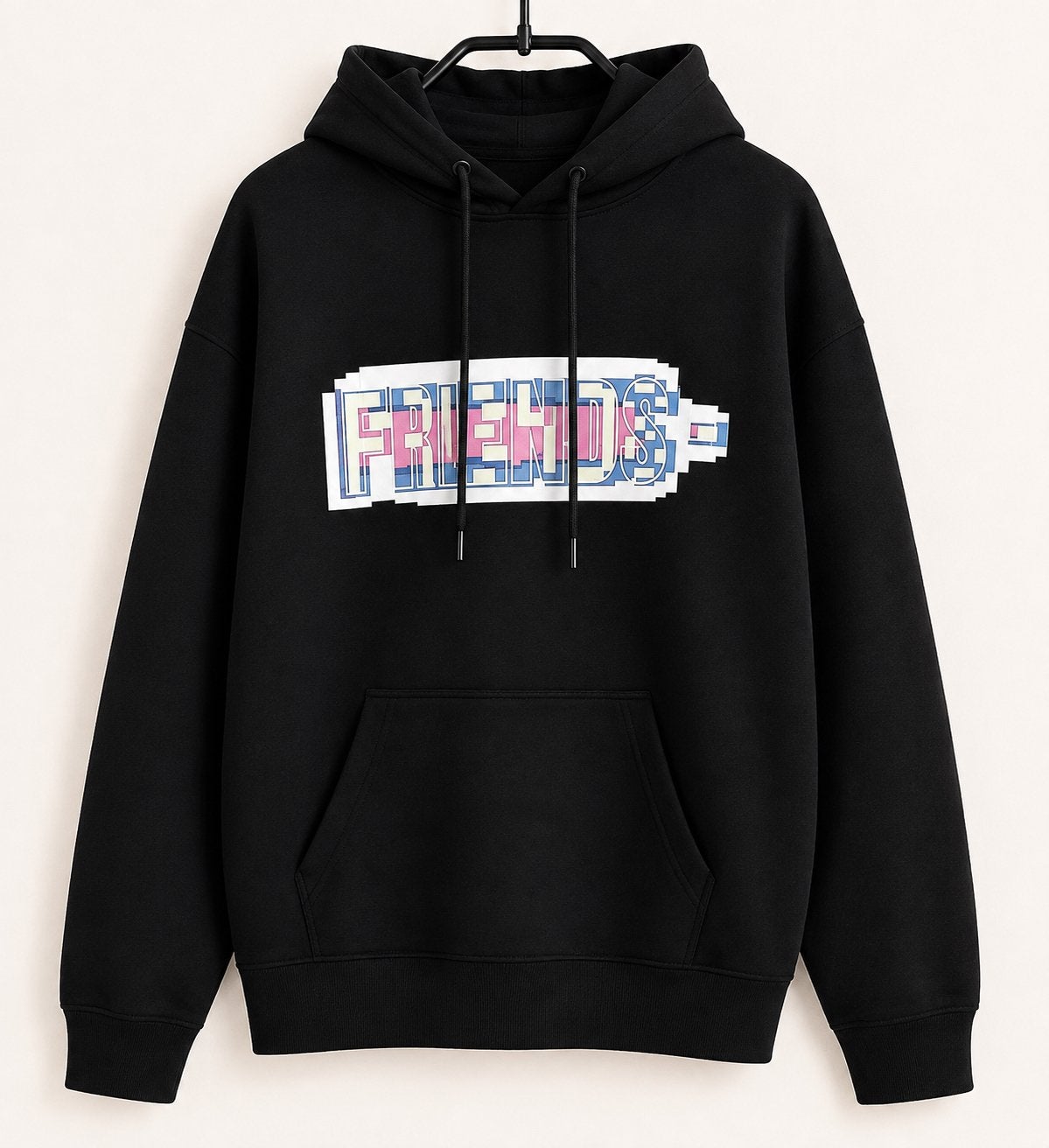 Vlone Friends Hoodie – Zwart – Zo goed als nieuw - Maat XL, Verzenden, Zo goed als nieuw, Maat 56/58 (XL), Zwart