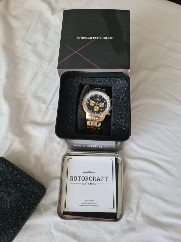 Rotorcraft Horloge Goudkleurig - Nieuw in Doos, Overige merken, Overige materialen, Polshorloge, Overige materialen