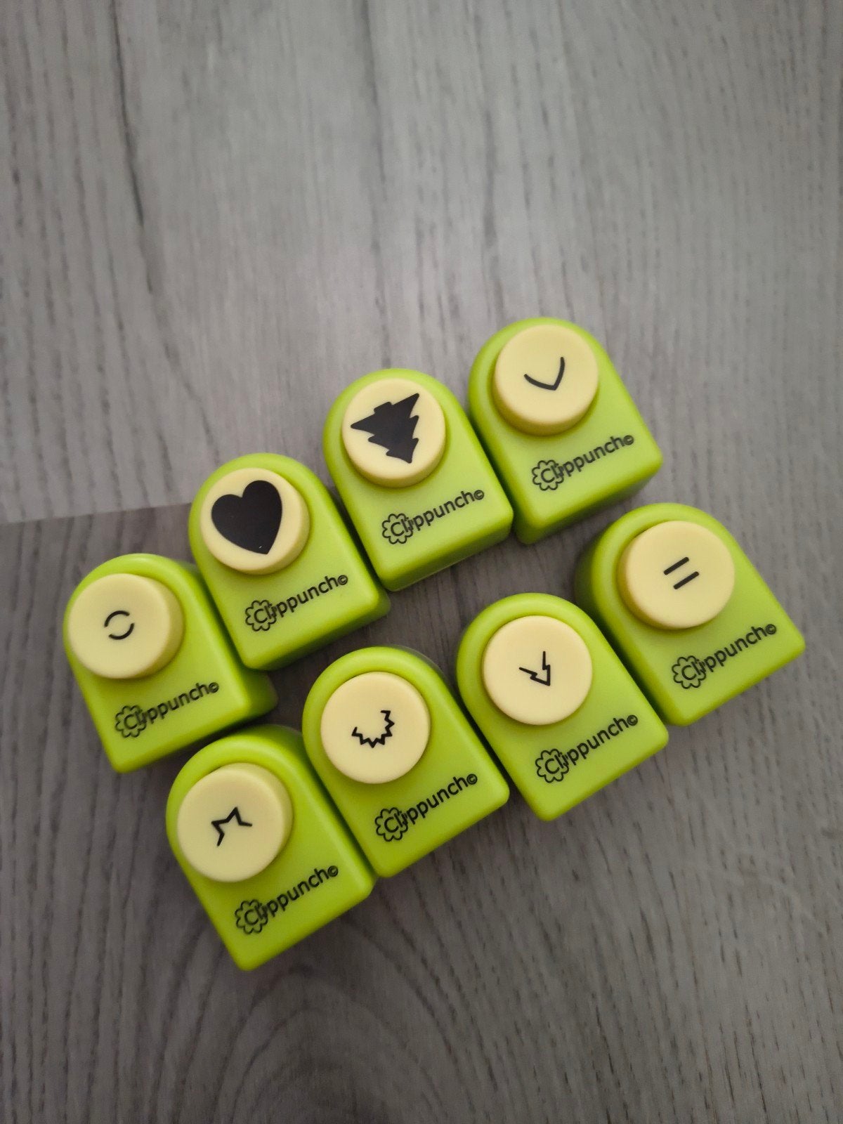 Set van 8 Clippunche ponsen voor knutselen, Groen, Overige thema's, Gereedschap of Toebehoren, Ophalen of Verzenden