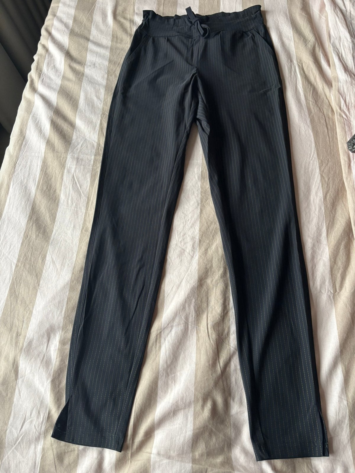 Zwart met bruine streep pantalon van studio anneloes maat S, Kleding | Dames, Zwart, Ophalen of Verzenden, Maat 36 (S), Lang