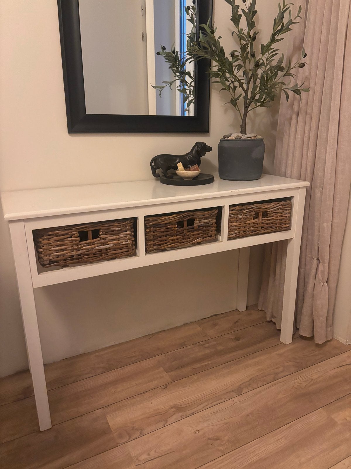 Sidetable met 3 mandjes, Ophalen, Gebruikt, 100 tot 150 cm, Overige houtsoorten