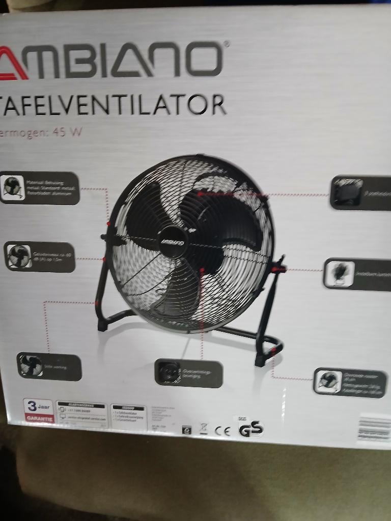 VENTILATOR NIEUW IN DOOS, Witgoed en Apparatuur, Ventilatoren, Ophalen of Verzenden, Nieuw, Tafelventilator
