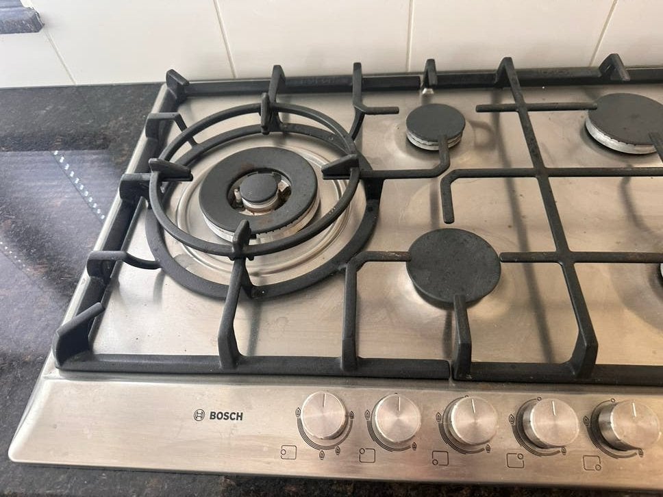 Bosch kookplaat met wokbrander, Gebruikt, Ophalen of Verzenden, Inbouw, Gas