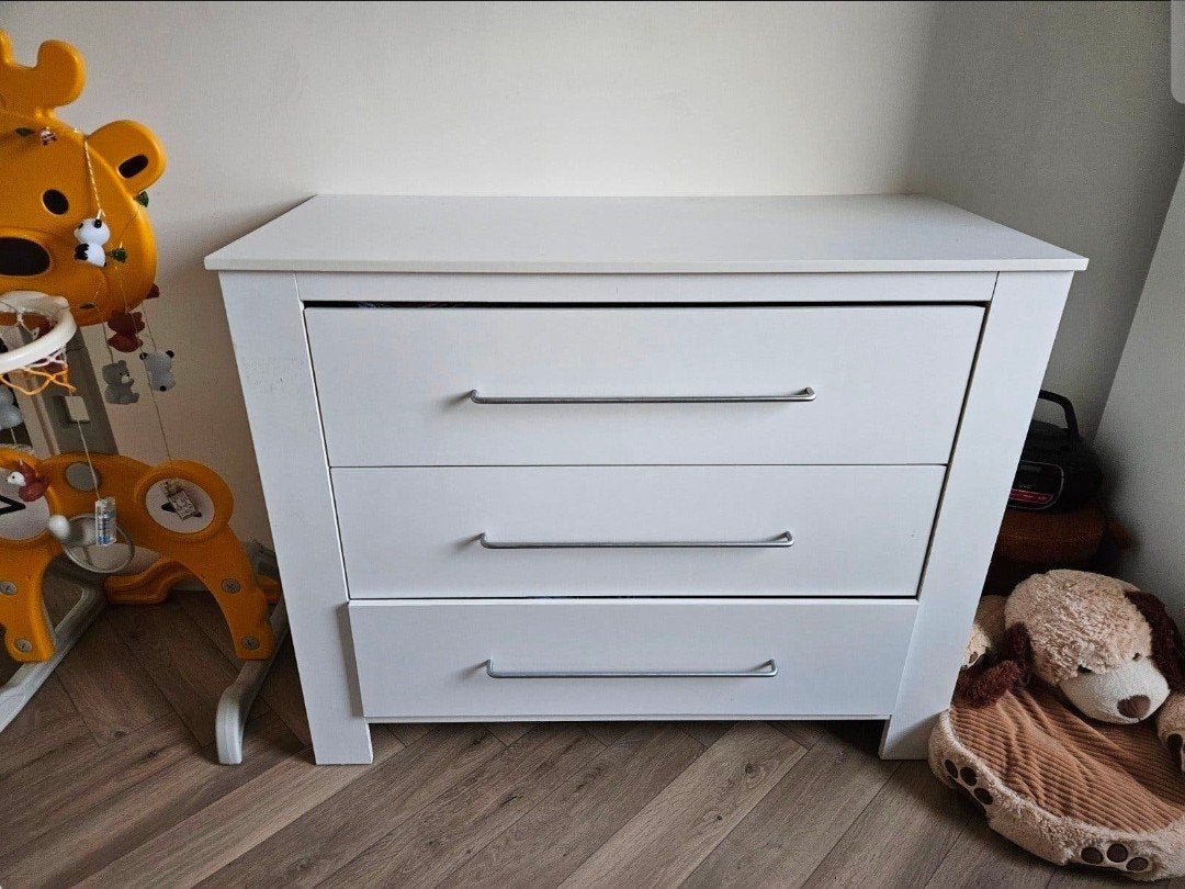 Gratis Witte Commode met 3 Lades - Ideaal voor Babykamer, Ophalen, Gebruikt, 50 tot 70 cm, 100 cm of meer