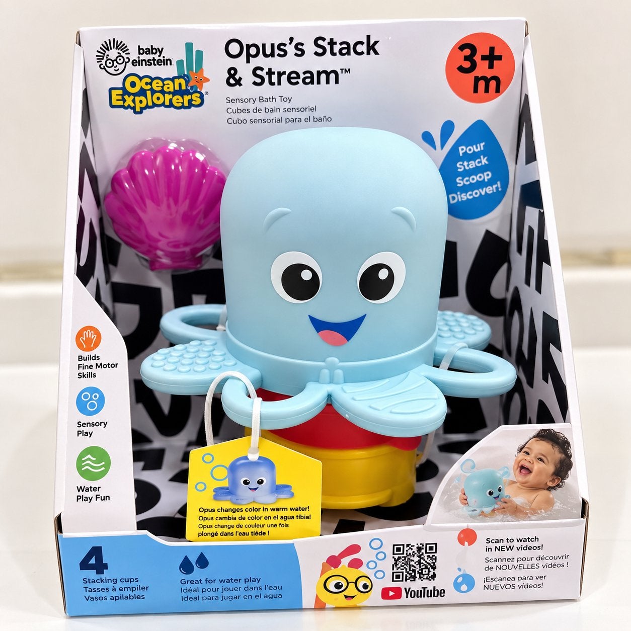 Baby Einstein Opus's Stack & Stream Sensorisch Badspeelgoed, Ophalen of Verzenden, Nieuw, Overige typen