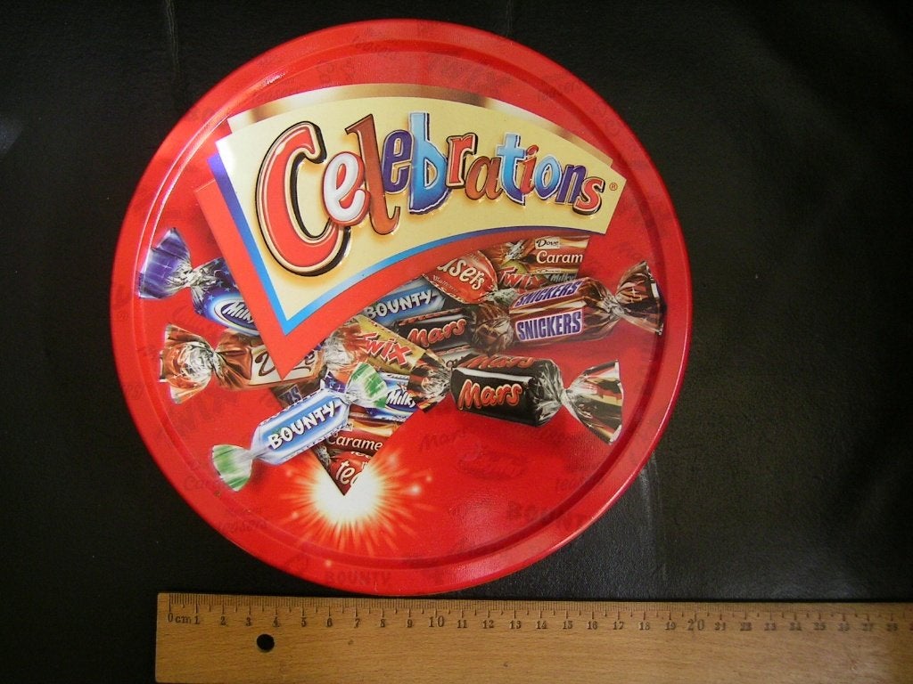Leuk blik van Celebrations in perfecte staat., Verzamelen, Blikken, Ophalen of Verzenden, Zo goed als nieuw, Koek(jes)