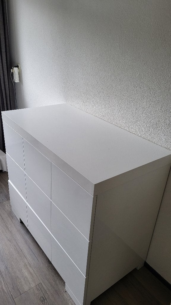 Commode – Wit Hoogglans, Ophalen, 50 tot 70 cm, 100 cm of meer, Zo goed als nieuw