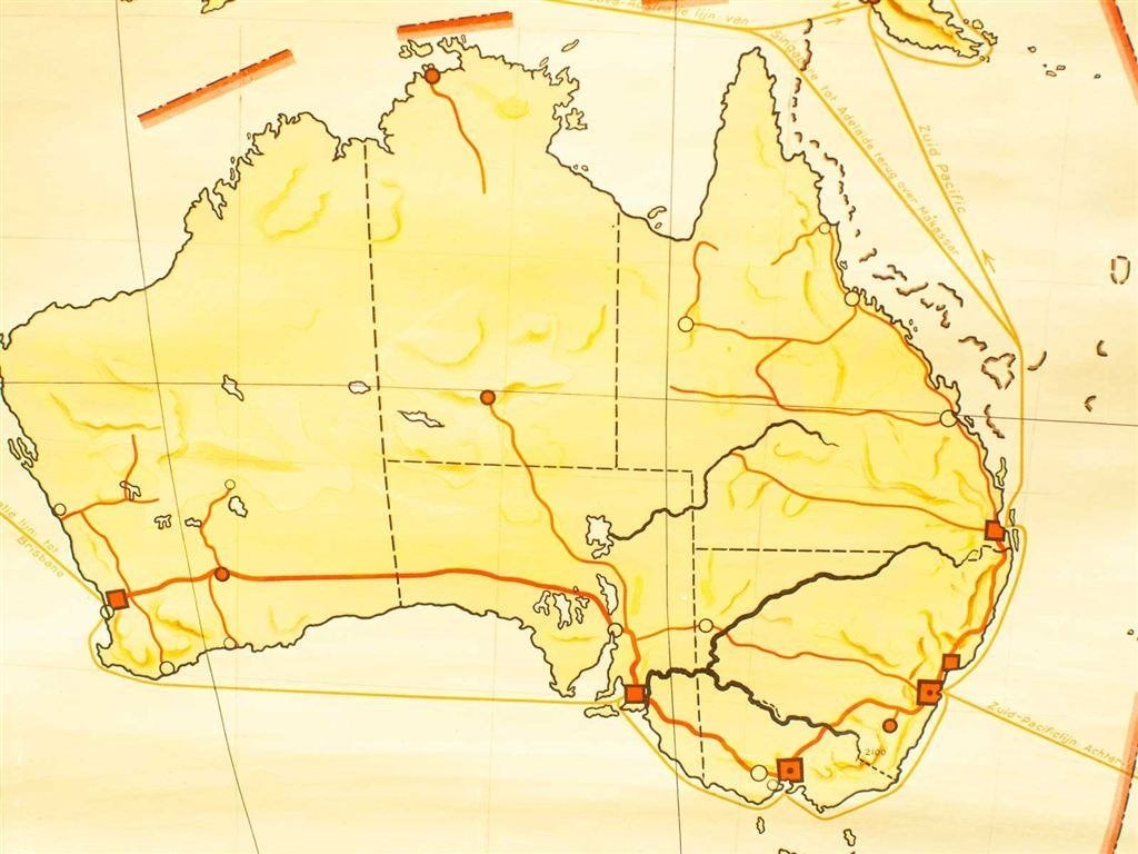 schoolplaat van Australie 33920, Antiek en Kunst, Antiek | Schoolplaten, Ophalen of Verzenden, Geschiedenis