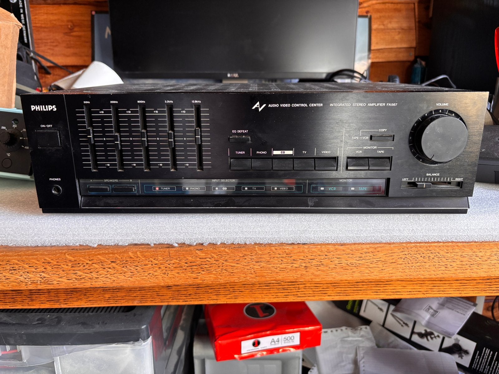 Philips versterker equalizer FA567, Overige merken, Ophalen of Verzenden, 60 tot 120 watt, Gebruikt