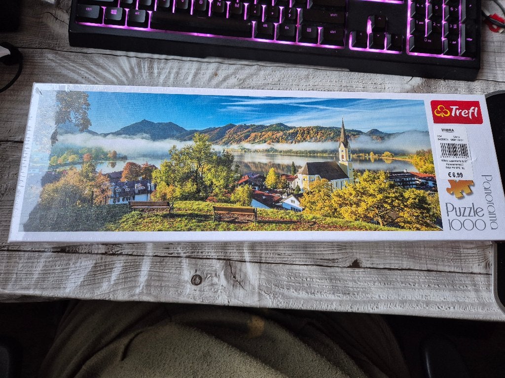 Puzzel panorama 1000 stukjes bergen kerk, Ophalen, 500 t/m 1500 stukjes, Nieuw