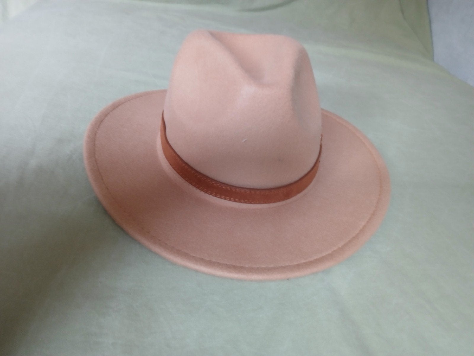 Stijlvolle kameel vilten hoed met leren band, Hoed, One size fits all, Ophalen of Verzenden, Onbekend