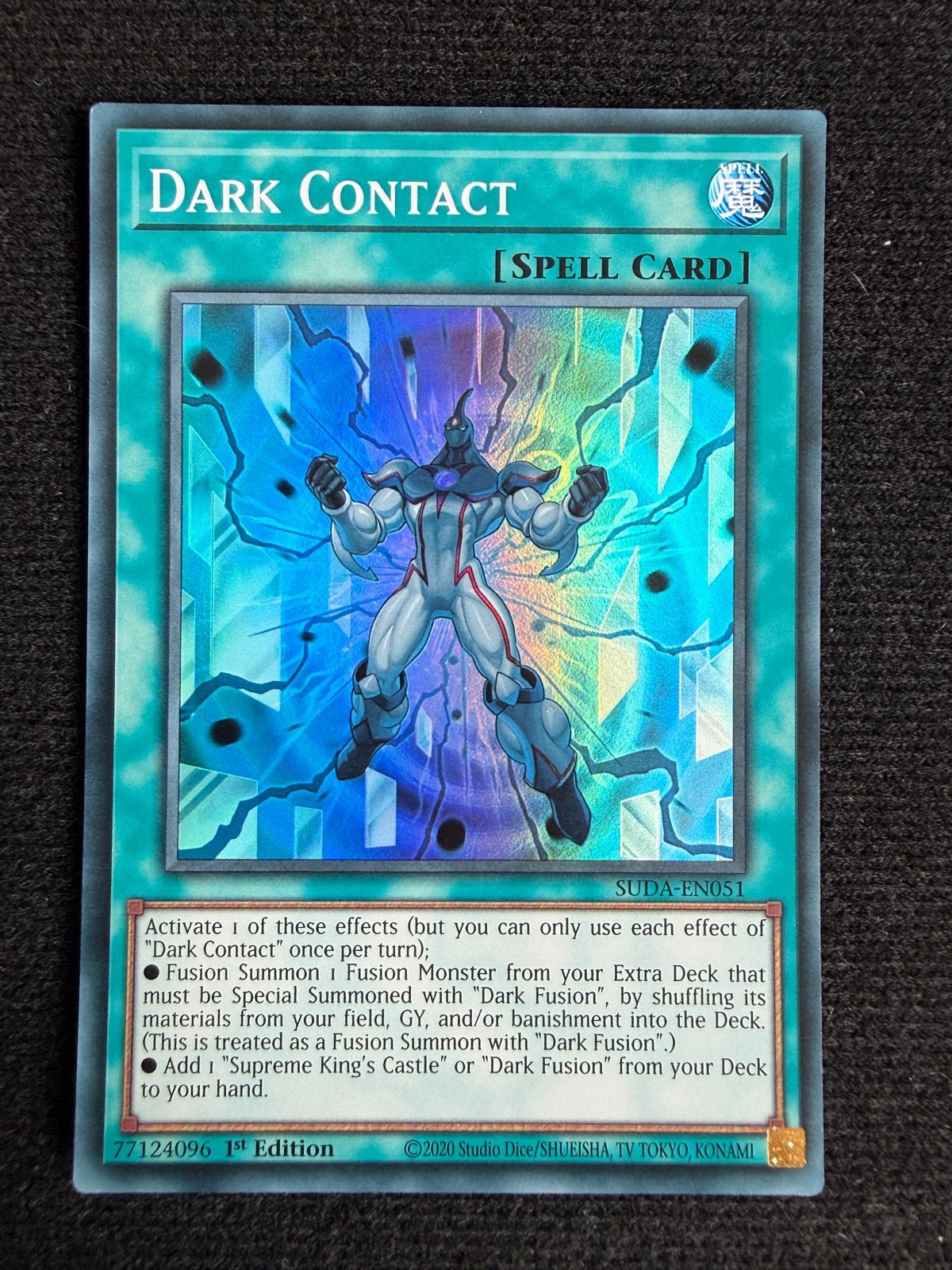 Yu-Gi-Oh! Dark Contact - Super Rare - SUDA-EN051 1st Edition, Verzenden, Zo goed als nieuw