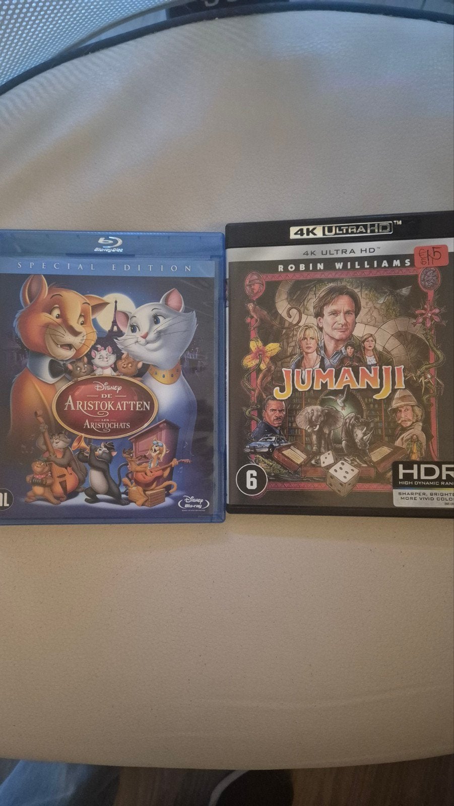 Disney De Aristokatten Blu-ray & Jumanji 4K Ultra HD, Speciale editie, Nederlands, Ophalen of Verzenden, Zo goed als nieuw