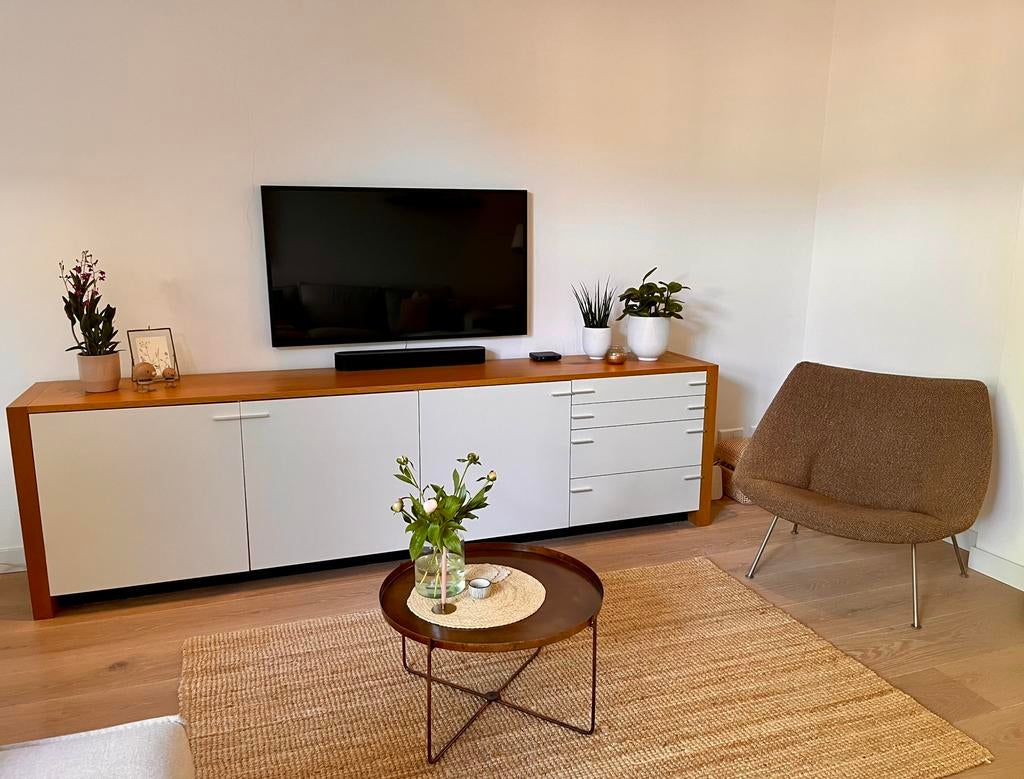 Pastoe dressoir L-serie eiken lak wit, Ophalen of Verzenden, Zo goed als nieuw, 200 cm of meer, Minder dan 100 cm