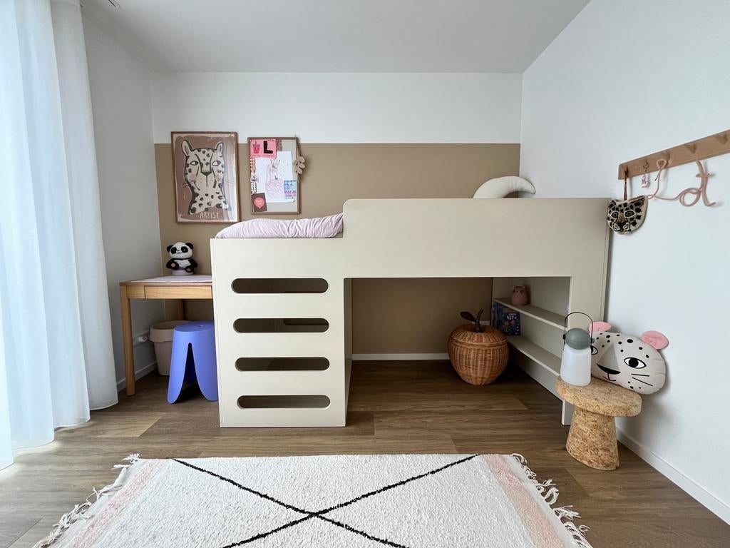Little dreamers – stapelbed/Halfhoogslaper beige, Ophalen, Zo goed als nieuw, Halfhoogslaper