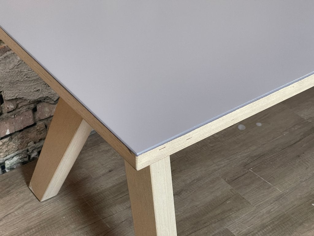 Design Eettafel -  Berken Multiplex grijs, Ophalen, Overige materialen, Design, 200 cm of meer