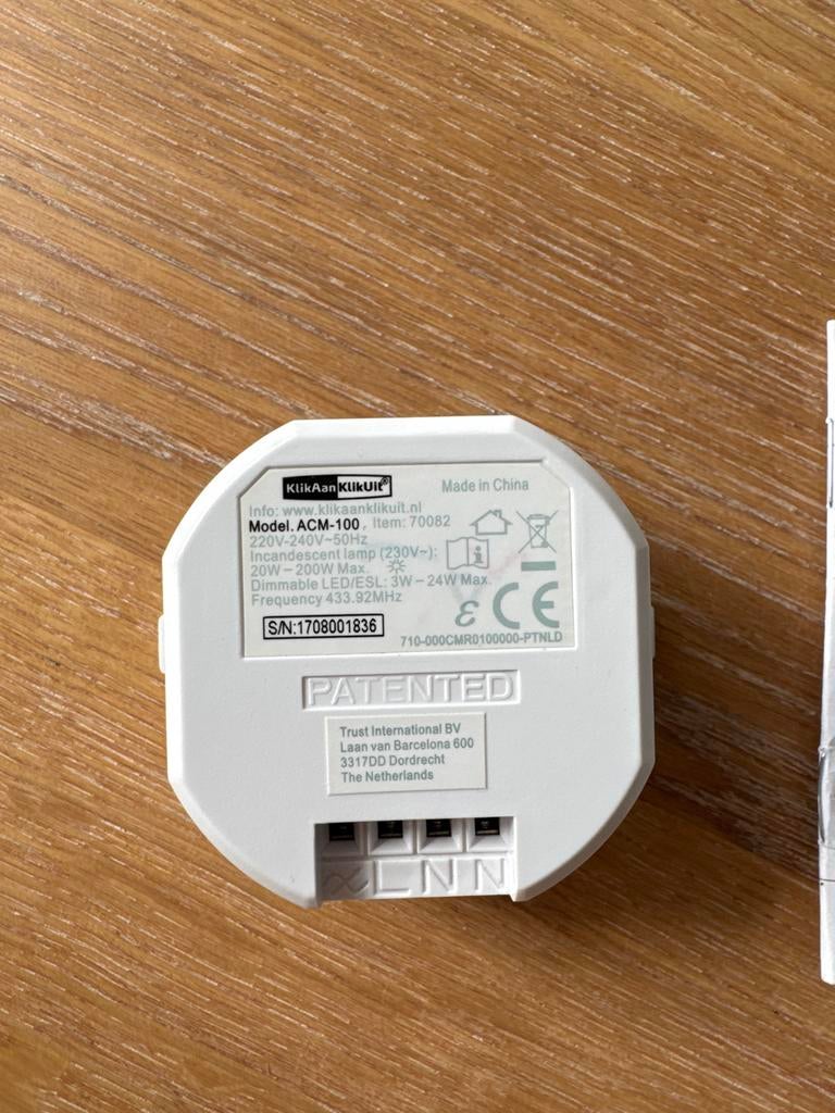 KlikAanKlikUit inbouw dimmer ACM-100, Ophalen of Verzenden, Gebruikt, Overige typen