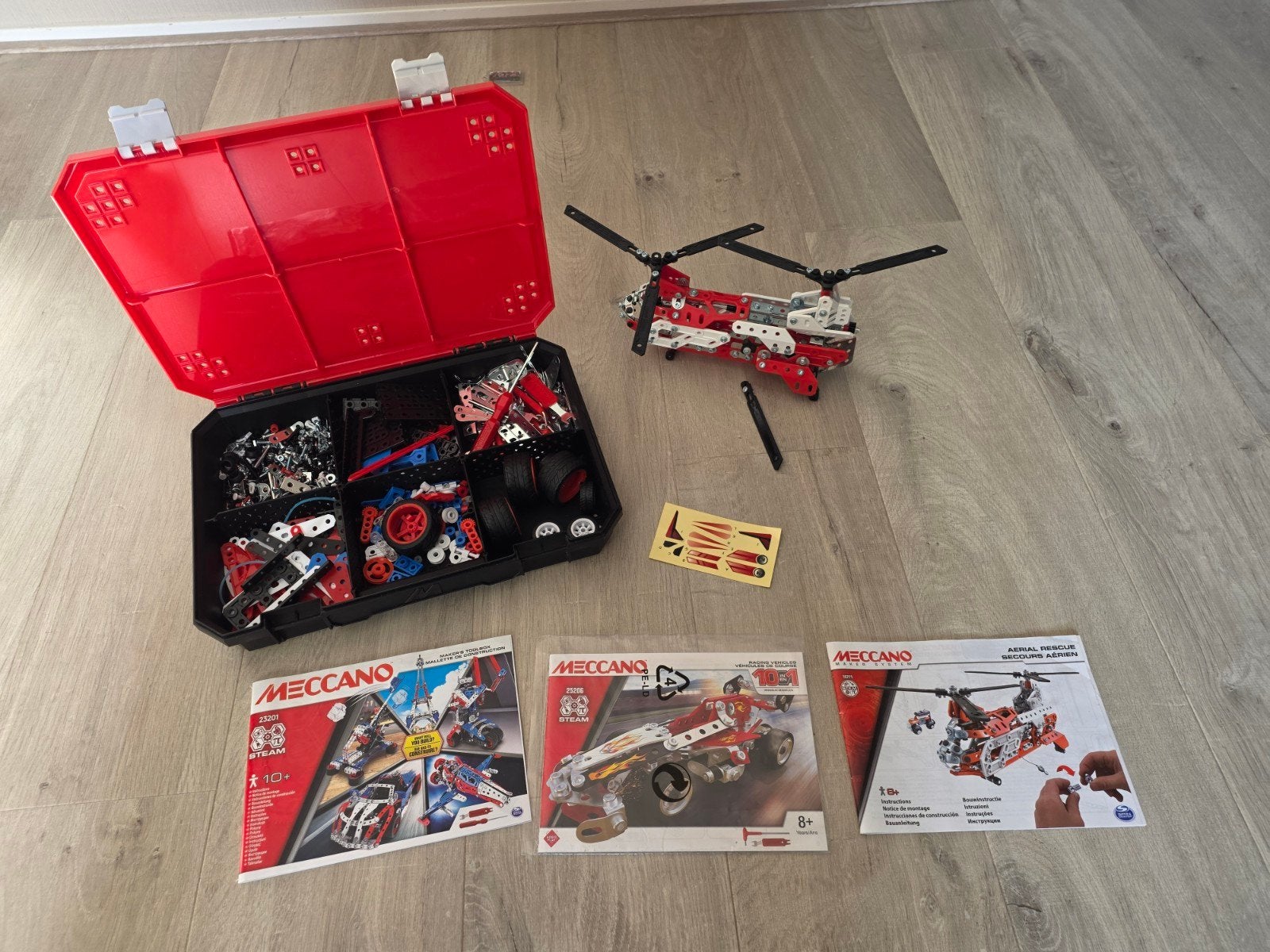 Meccano bouwset met helikopter en auto modellen, Ophalen of Verzenden, Zo goed als nieuw, Overige merken