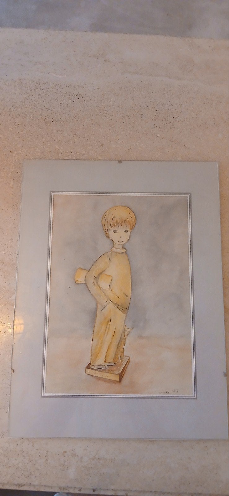 Retro kunstwerk gesigneerd, Antiek en Kunst, Kunst | Schilderijen | Modern, Ophalen of Verzenden