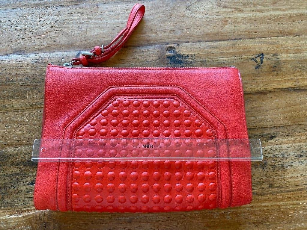 Nieuwe rode PU- leren clutch schoudertas - Zara, Ophalen of Verzenden, Nieuw, Rood, Schoudertasje