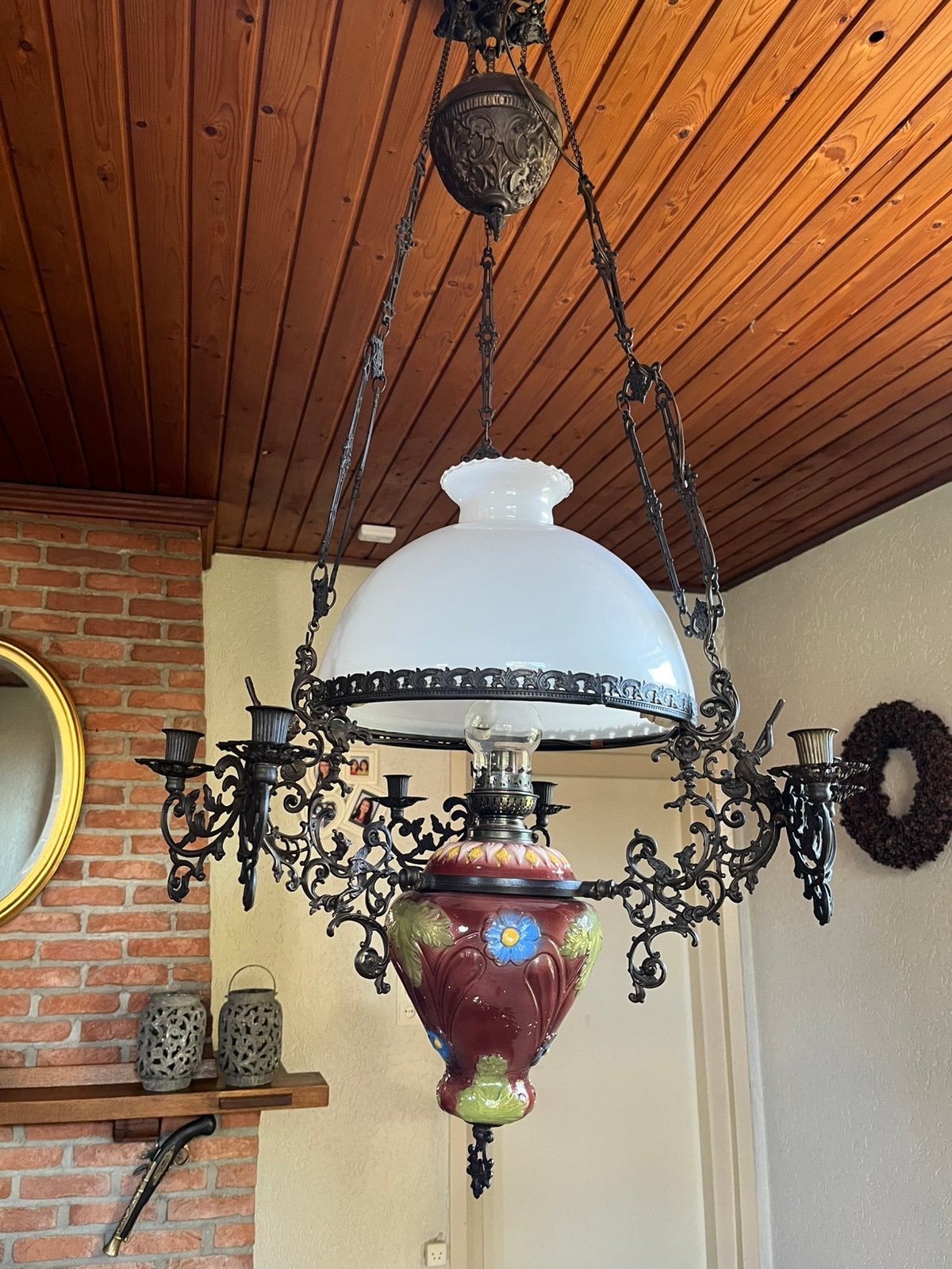 Antieke hanglamp, Ophalen of Verzenden