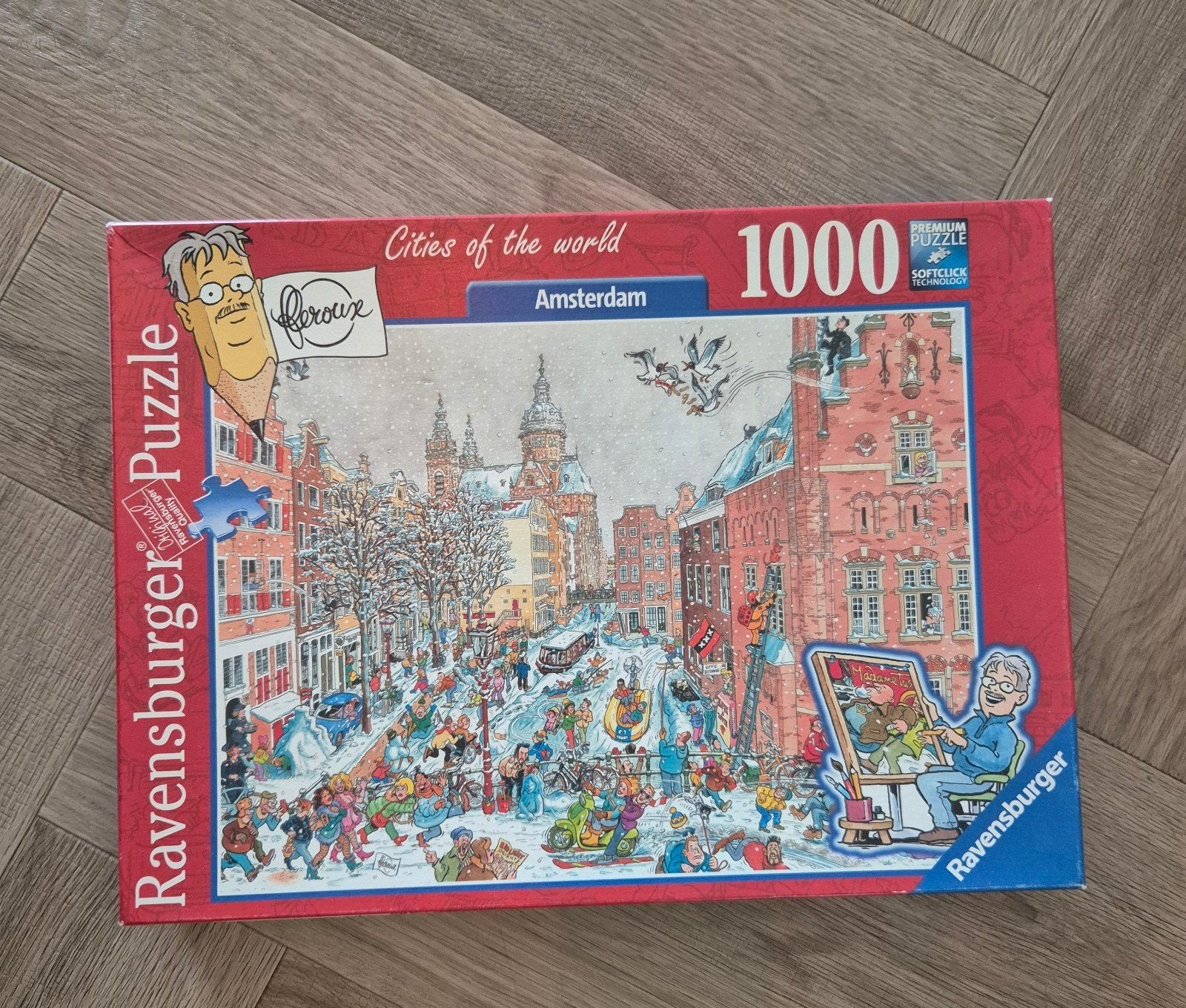 Fleroux / cities of the world / Amsterdam / 1000 stukjes, Ophalen, 500 t/m 1500 stukjes, Zo goed als nieuw, Legpuzzel