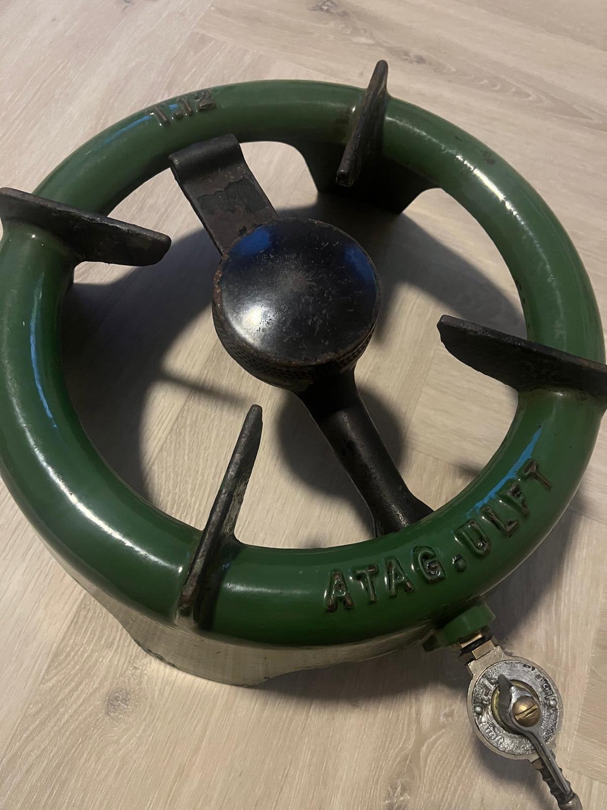 Butagas groen vintage, Hobby en Vrije tijd, Metaaldetectors, Ophalen, Gebruikt, Minelab