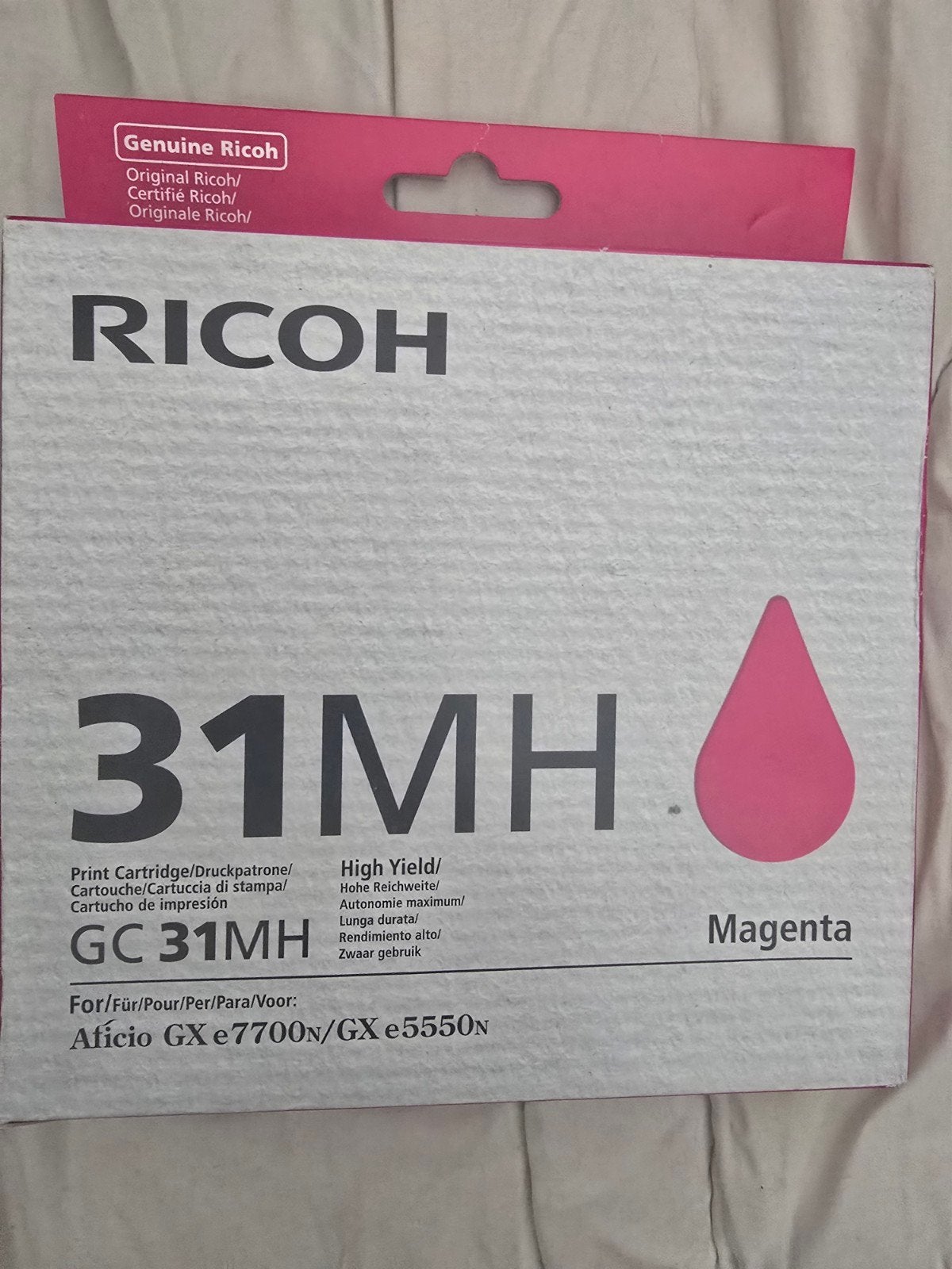 Ricoh GC-31MH Magenta Gel Inktcartridge (Origineel), Ophalen of Verzenden, Nieuw, Cartridge, Ricoh