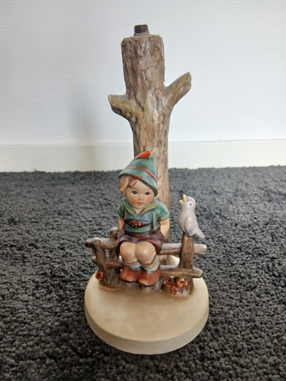 Vintage Goebel Hummel Beeldje - Jongen met Vogel (Lampvoet), Ophalen of Verzenden