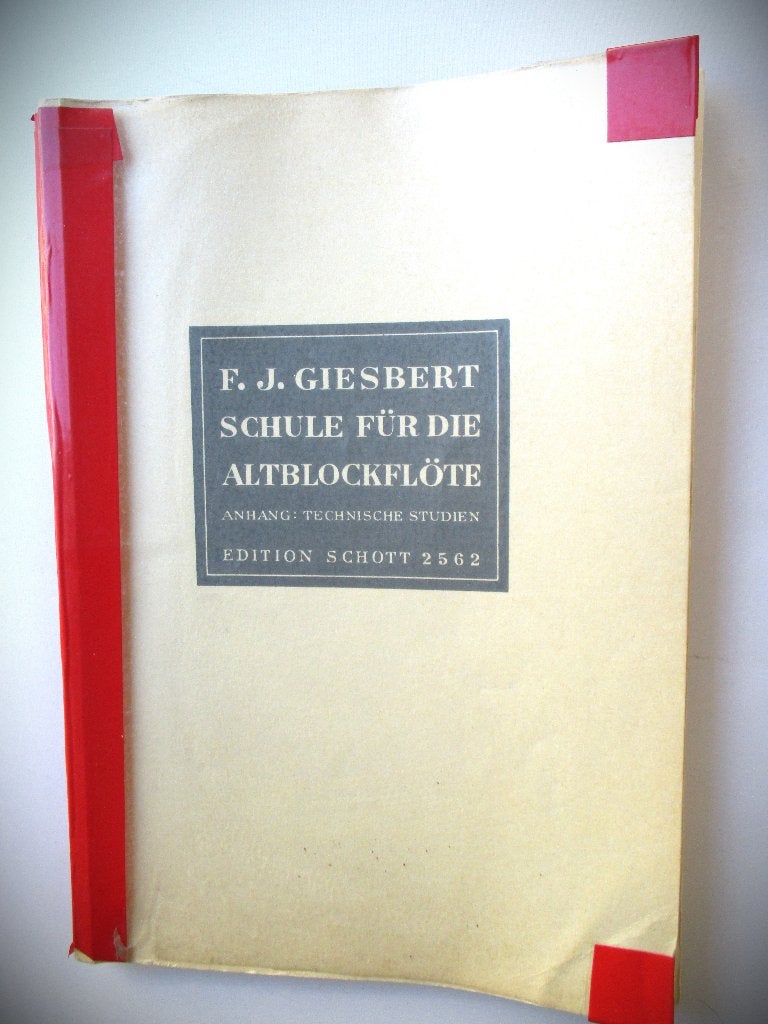 Blokfluit Bladmuziek~F.J.Giesbert Schule Für die Altblockflö, Gebruikt, Klassiek, Overige soorten, Ophalen of Verzenden
